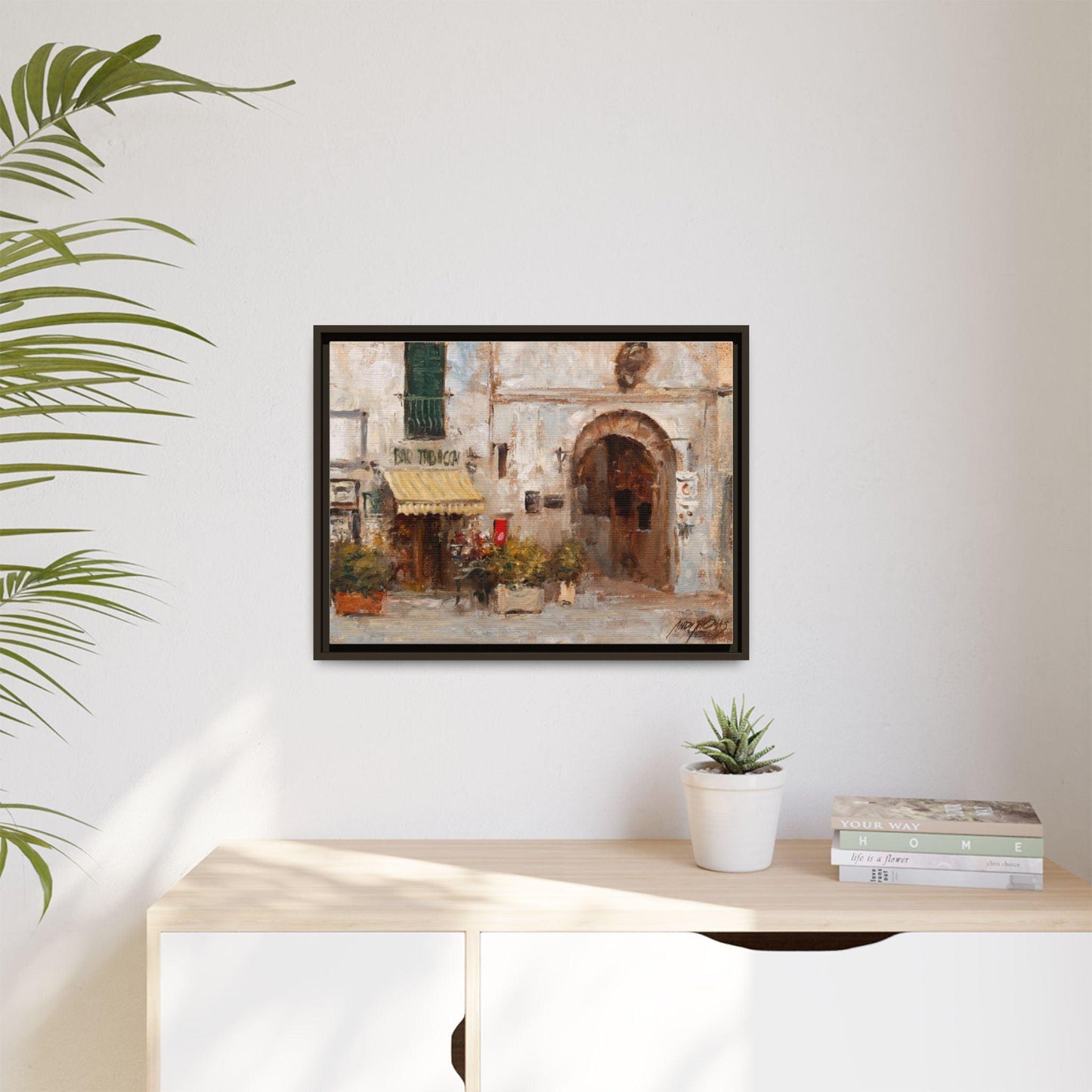 Scansano Tabacchi - Framed Matte Canvas Art - Colorful Italian Tobacco Bar - Andy Thomas Designs