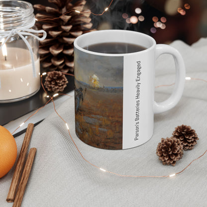 Parson's Batteries Heavily Engaged - Ceramic Mug with Stones River Civil War Design.