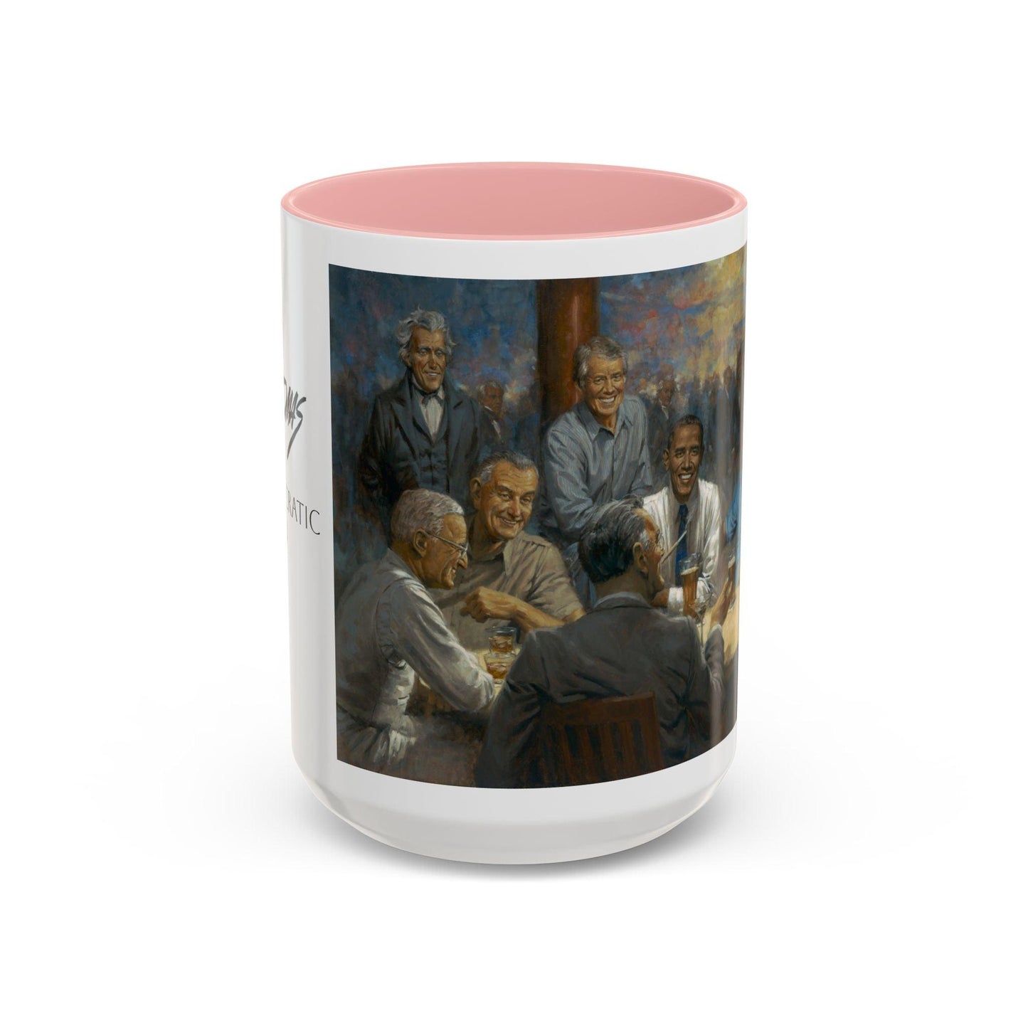 The Dem. Club Coffee Mug - 11oz & 15oz - Past Presidents Social Club with Obama Artwork - Andy Thomas Designs