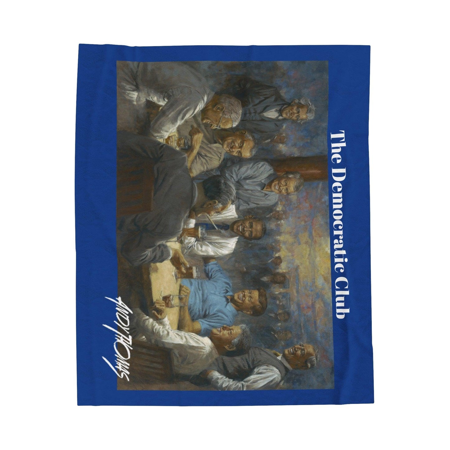 The Dem. Club Full View - Velveteen Plush Blanket with Obama - Andy Thomas Designs