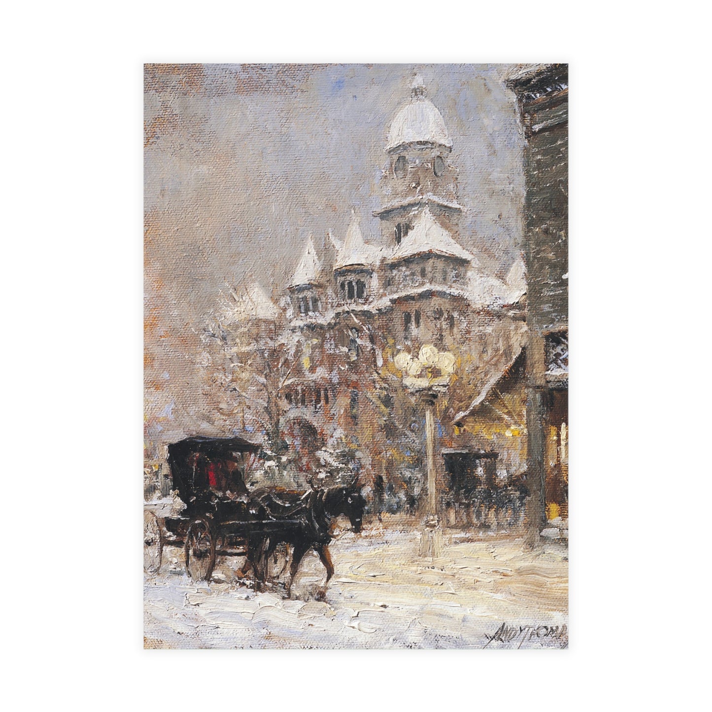 Note Cards: Snowy Courthouse | Jasper County Courthouse, MO - Envelopes Included
