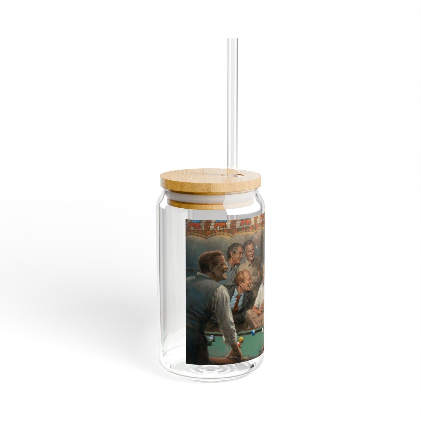 Callin' the Blue - Pool | Artistic 16oz Sipper Glass with Eco-Friendly Bamboo Lid - Andy Thomas Designs