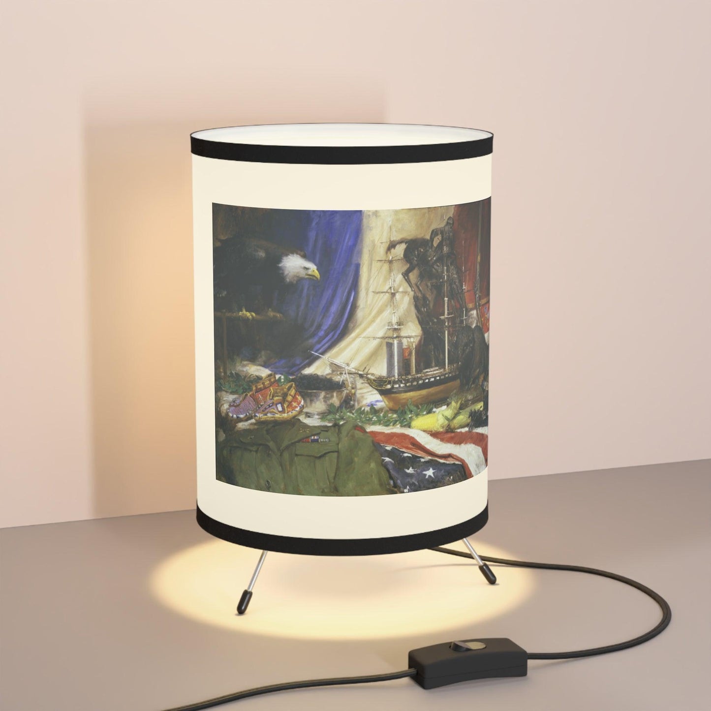 Tribute to America | Patriotic Art Tripod Lamp with Artistic Shade - Andy Thomas Designs