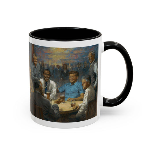 The Dem. Club Coffee Mug - 11oz & 15oz - Past Presidents Social Club with Obama Artwork - Andy Thomas Designs