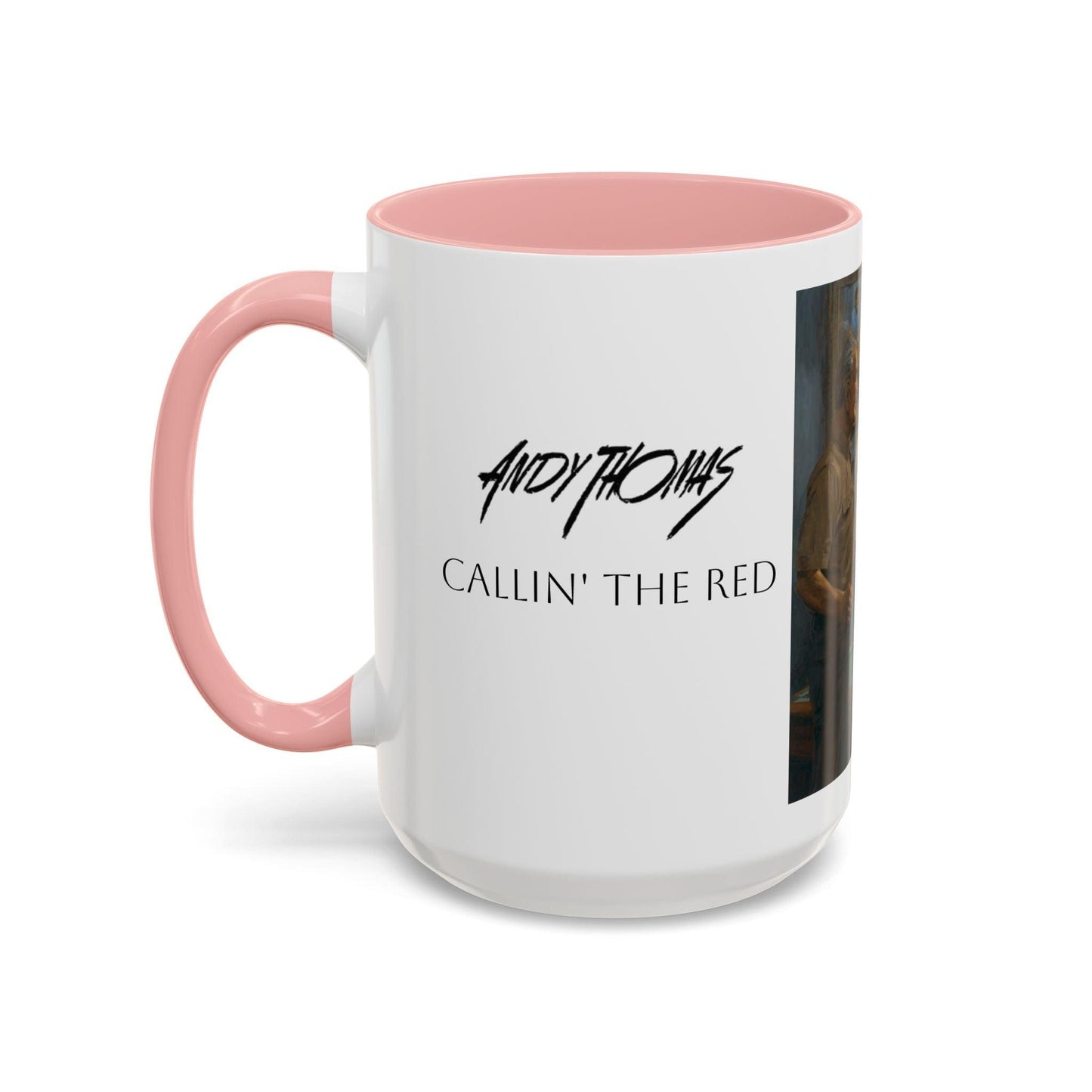 Callin' the Red Accented Coffee Mug - 11oz & 15oz - Democrat Presidents Playing Pool - Andy Thomas Designs