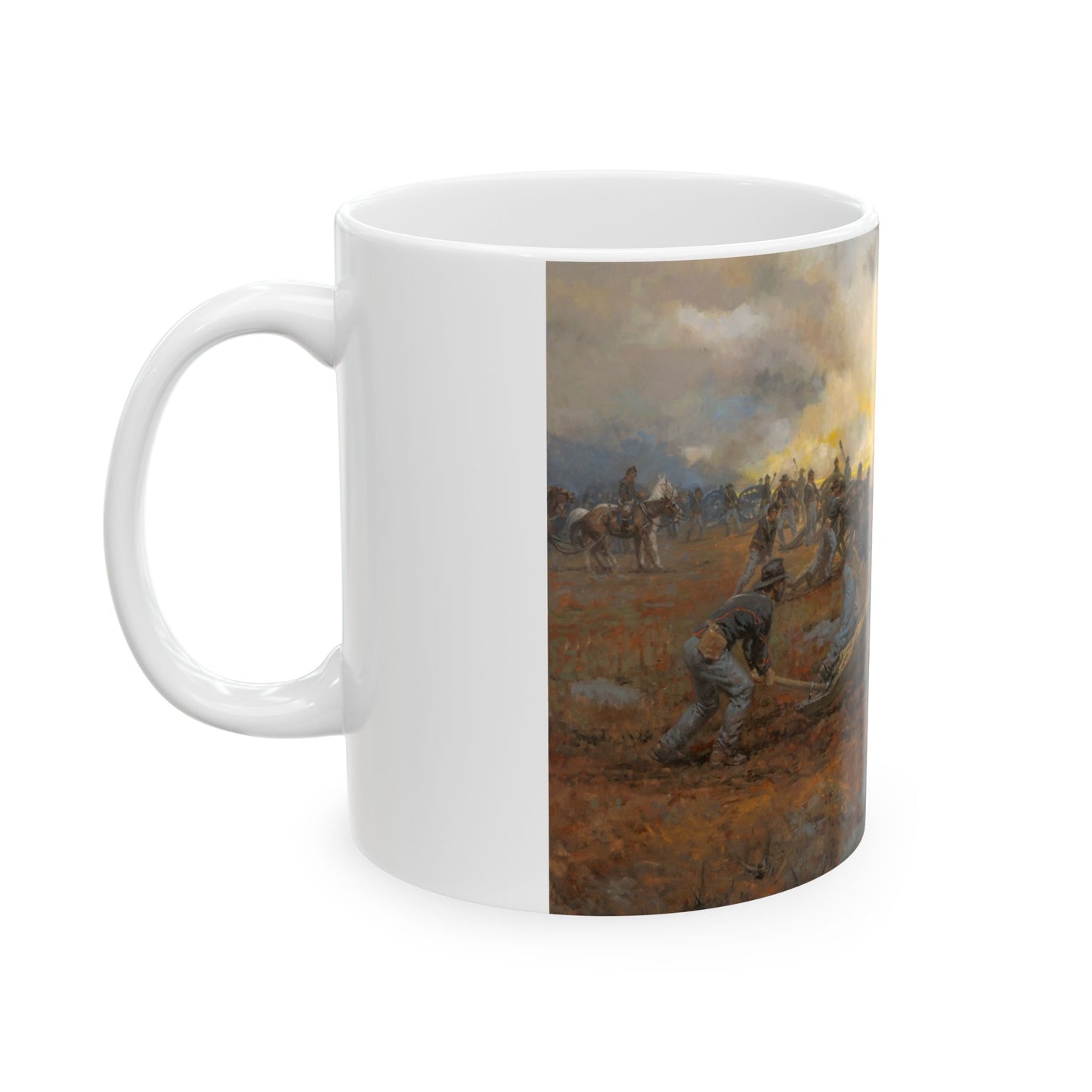 Parson's Batteries Heavily Engaged - Ceramic Mug with Stones River Civil War Design.