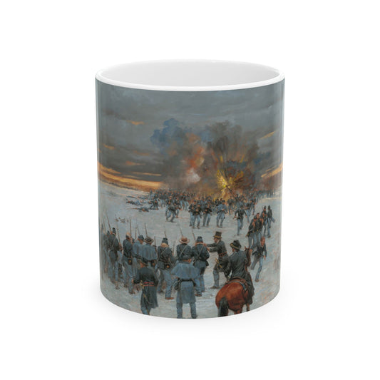 The Breakout Begins - Ceramic Mug with Fort Donelson Civil War Design.
