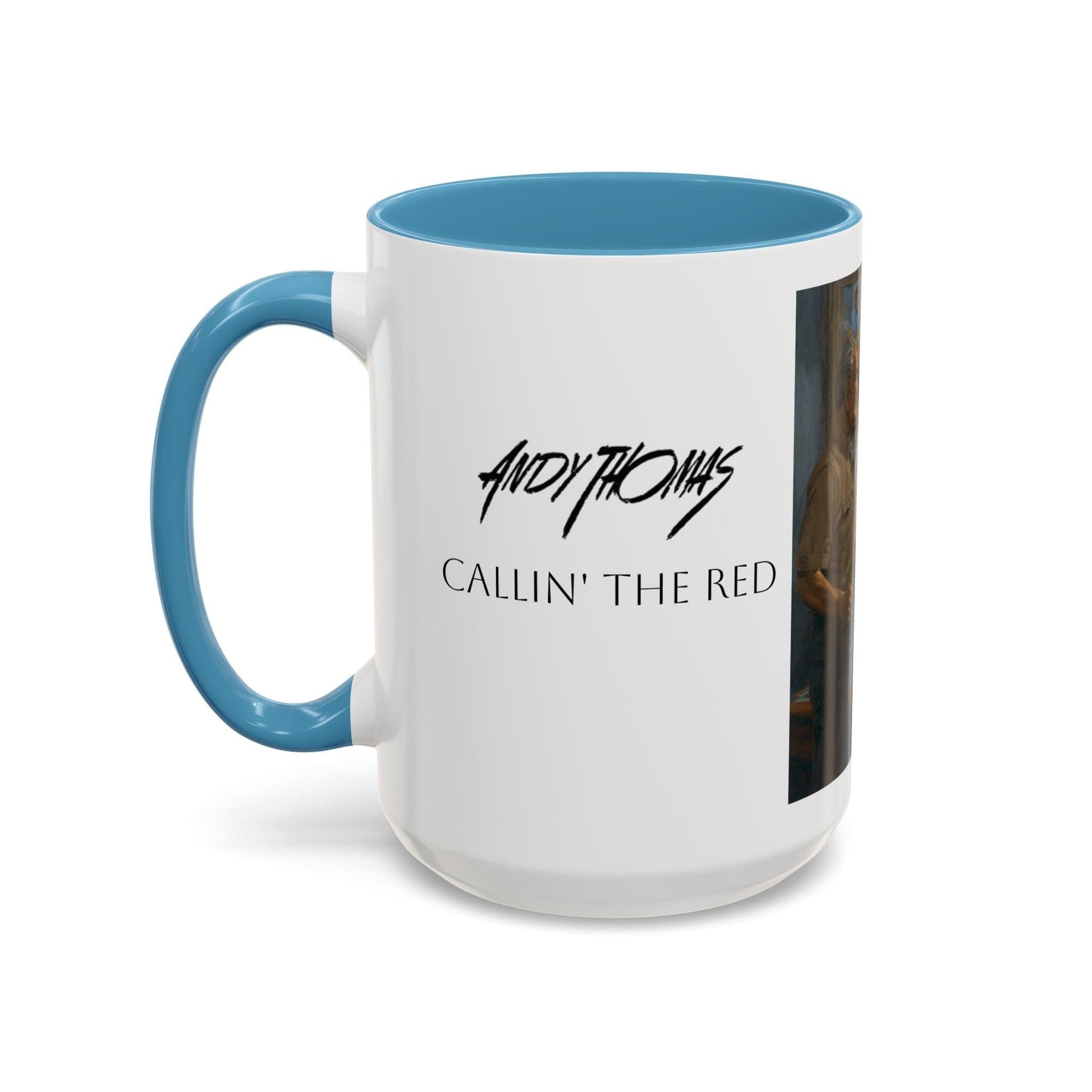 Callin' the Red Accented Coffee Mug - 11oz & 15oz - Democrat Presidents Playing Pool - Andy Thomas Designs