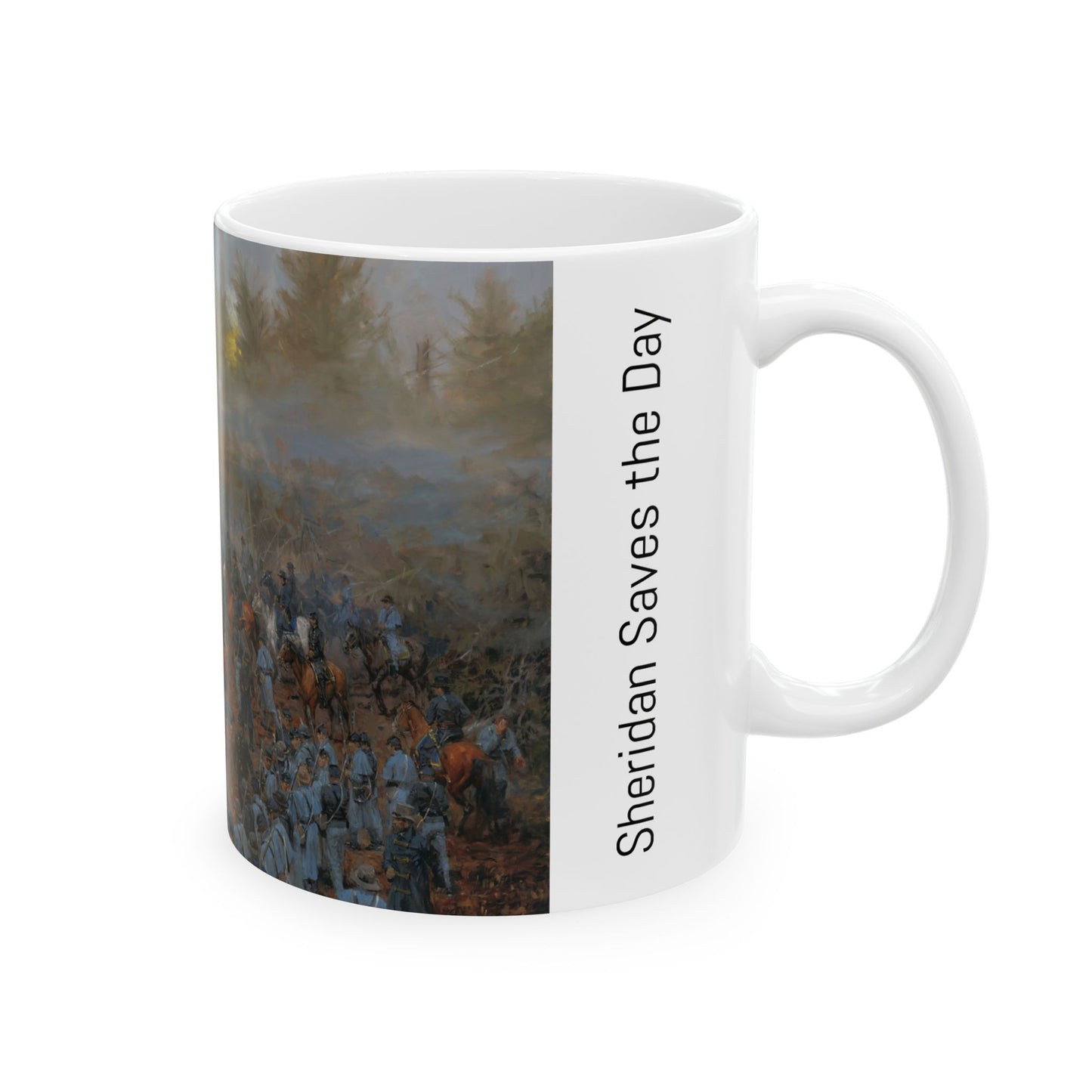 Sheridan Saves the Day - Ceramic Mug with Stones River Civil War Design.