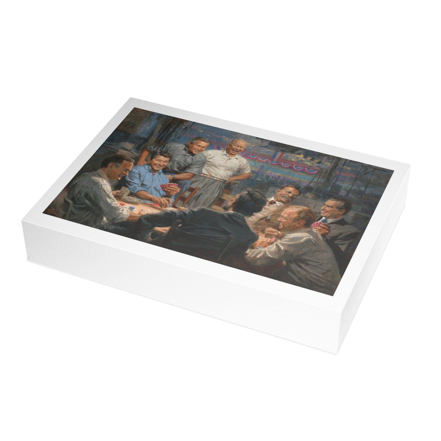 Postcards: Grand Ol' Gang | Republican Presidents Postcard Bundle Playing Poker - Envelopes Included - Andy Thomas Designs