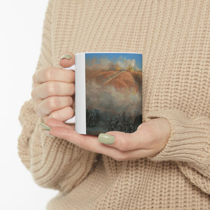 Holding the Outer Lines - Ceramic Mug with Fort Henry Civil War Design.