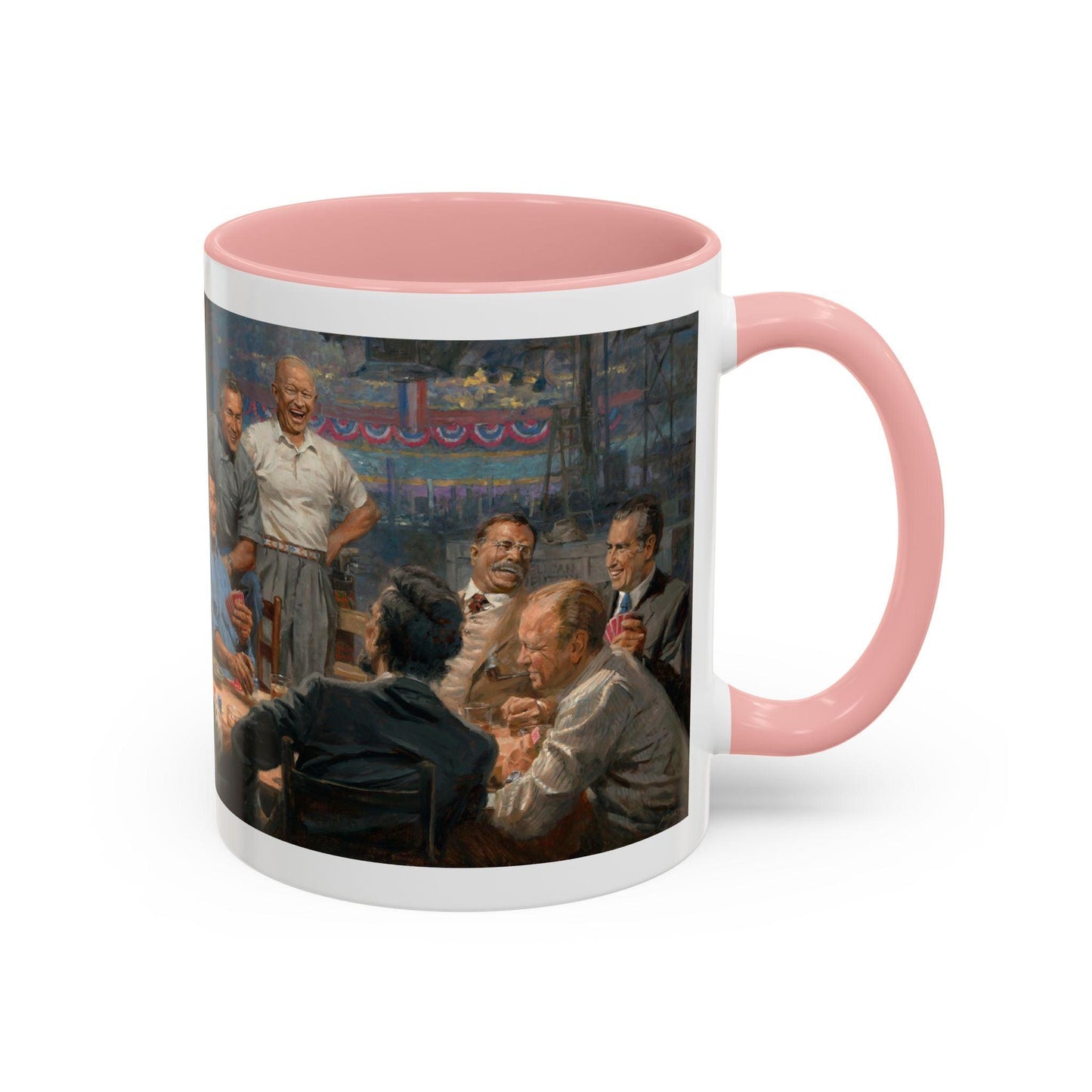 Grand Ol' Gang - Elegant Accent Coffee Mug 11oz & 15oz - US Presidents Playing Poker - Andy Thomas Designs