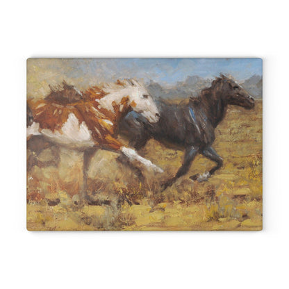 Freedom - Wild Horse Glass Cutting Board | Rustic Kitchen Decor | Unique Gift for Horse Lovers - Andy Thomas Designs