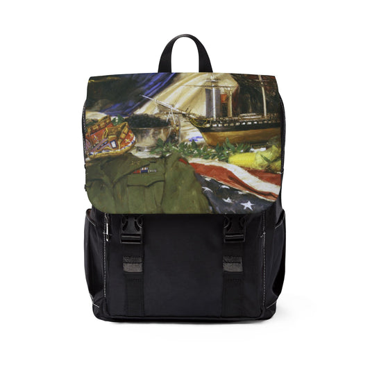 Tribute to America - Artistic Canvas Shoulder Backpack for Veterans and Service Members. - Andy Thomas Designs