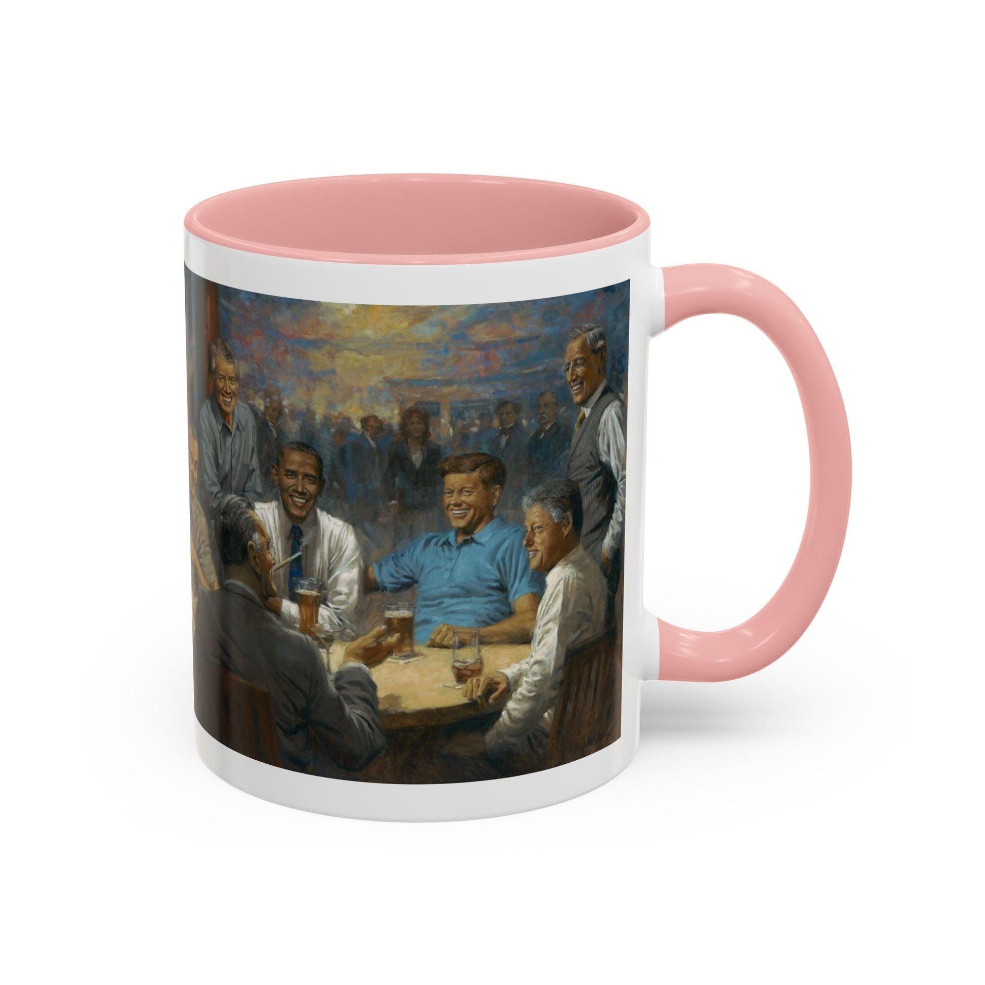 The Dem. Club Coffee Mug - 11oz & 15oz - Past Presidents Social Club with Obama Artwork - Andy Thomas Designs