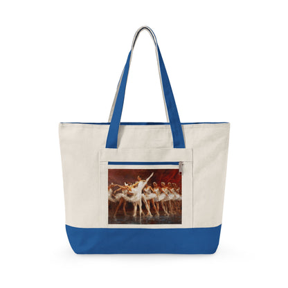 Russian Ballet - Canvas Tote Bag with Ballet Dancers Print — Zippered Beach & Dance Studio Tote