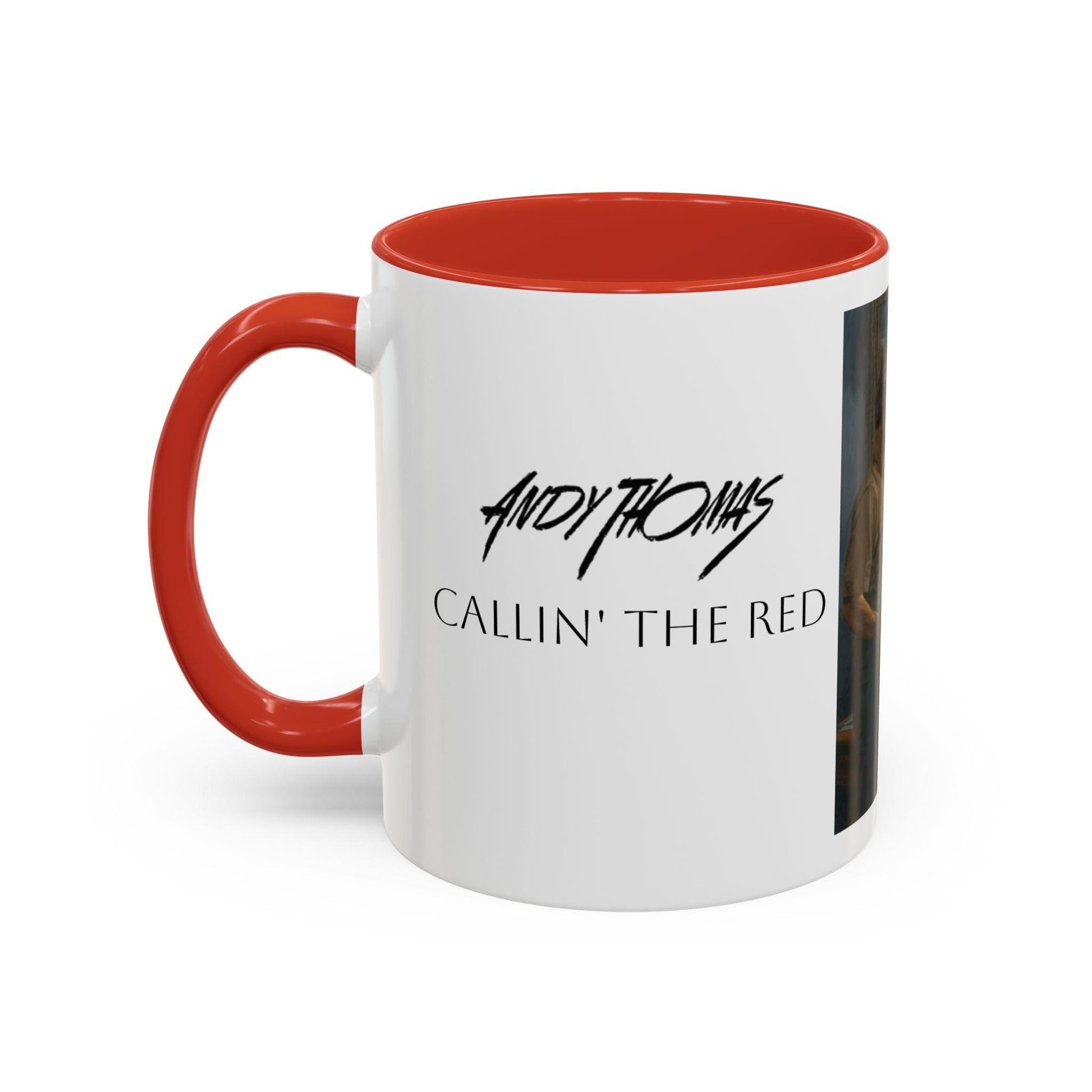 Callin' the Red Accented Coffee Mug - 11oz & 15oz - Democrat Presidents Playing Pool - Andy Thomas Designs