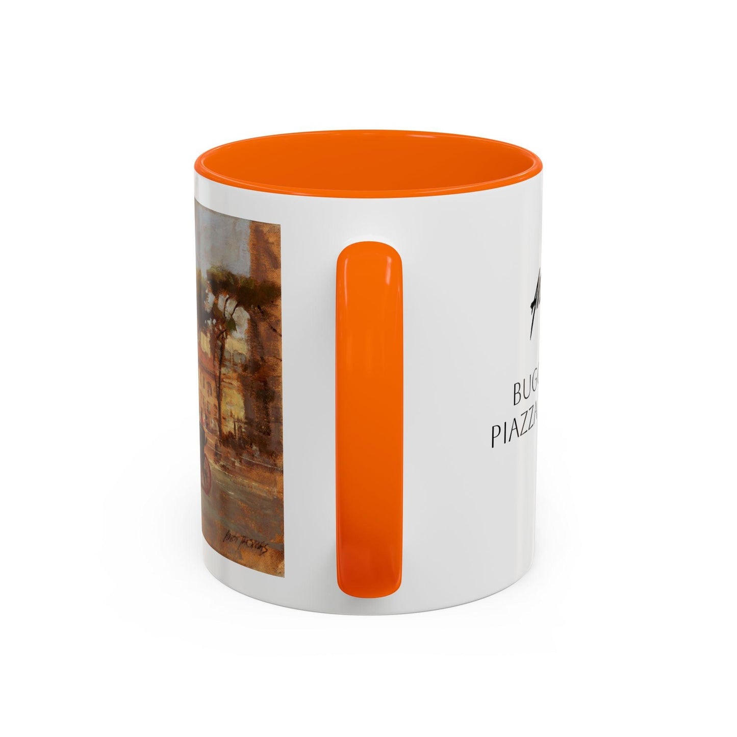 Buggy Ride at Piazza del Popolo - Elegant Accented Coffee Mug - 11oz & 15oz - Italian Landscapes - Andy Thomas Designs