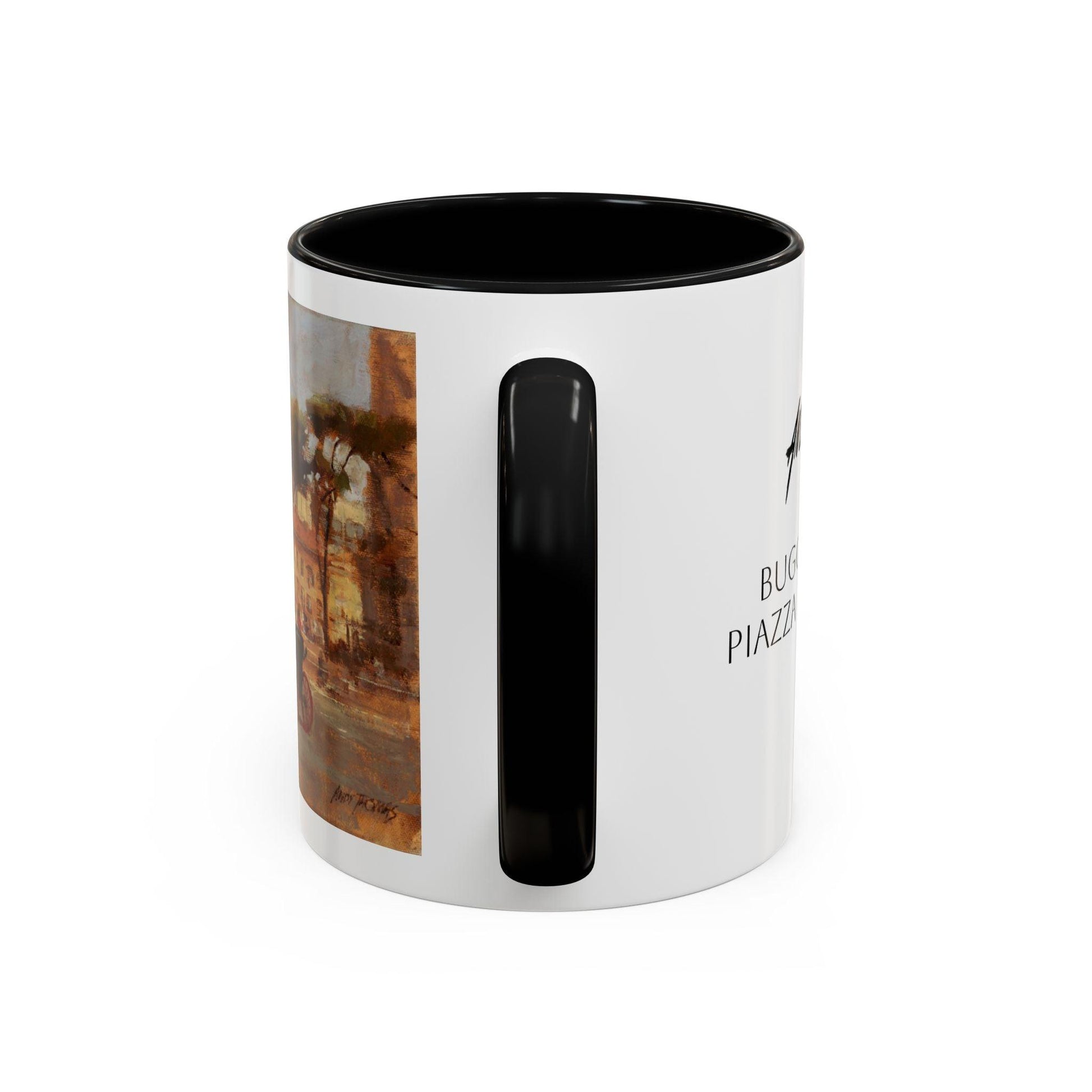 Buggy Ride at Piazza del Popolo - Elegant Accented Coffee Mug - 11oz & 15oz - Italian Landscapes - Andy Thomas Designs