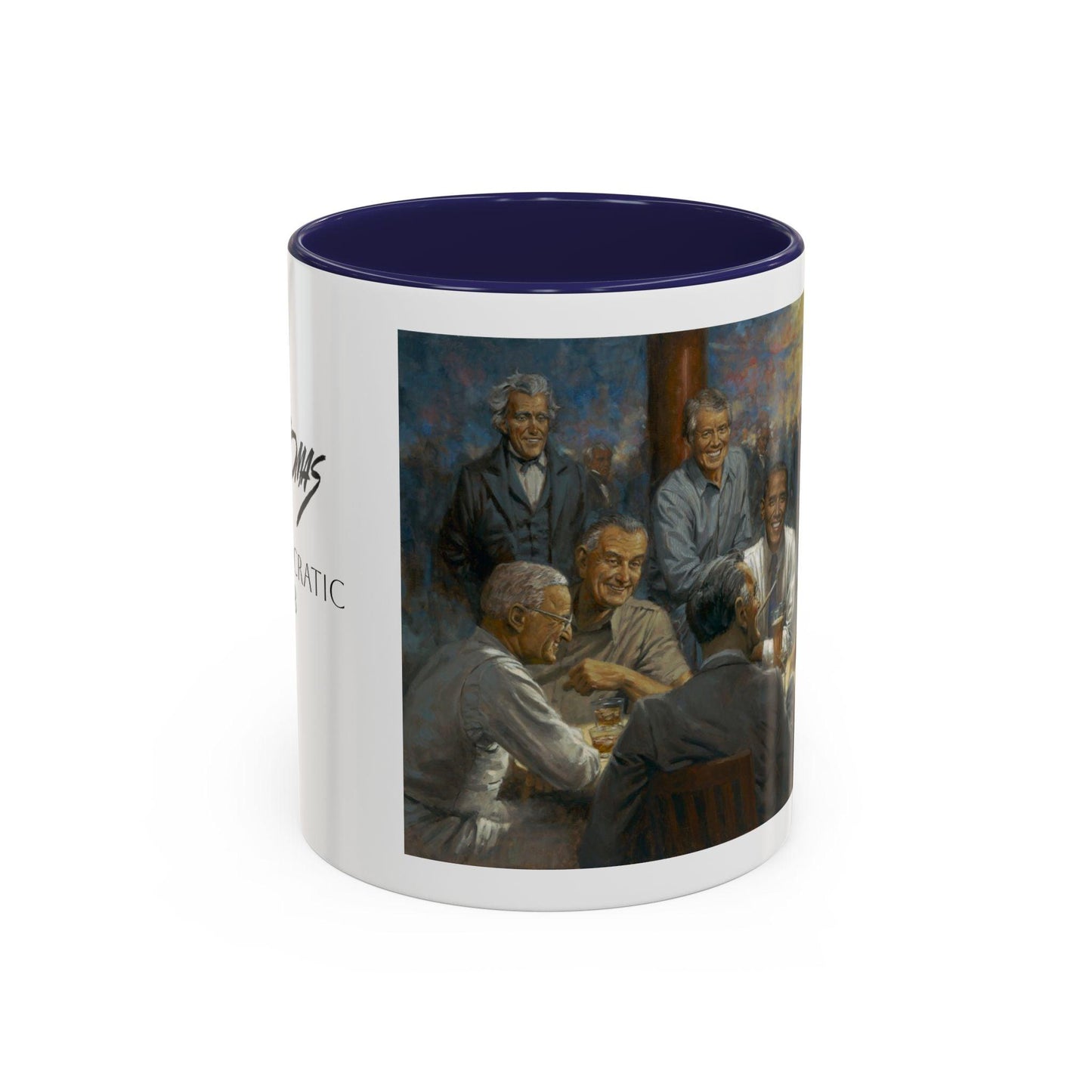 The Dem. Club Coffee Mug - 11oz & 15oz - Past Presidents Social Club with Obama Artwork - Andy Thomas Designs