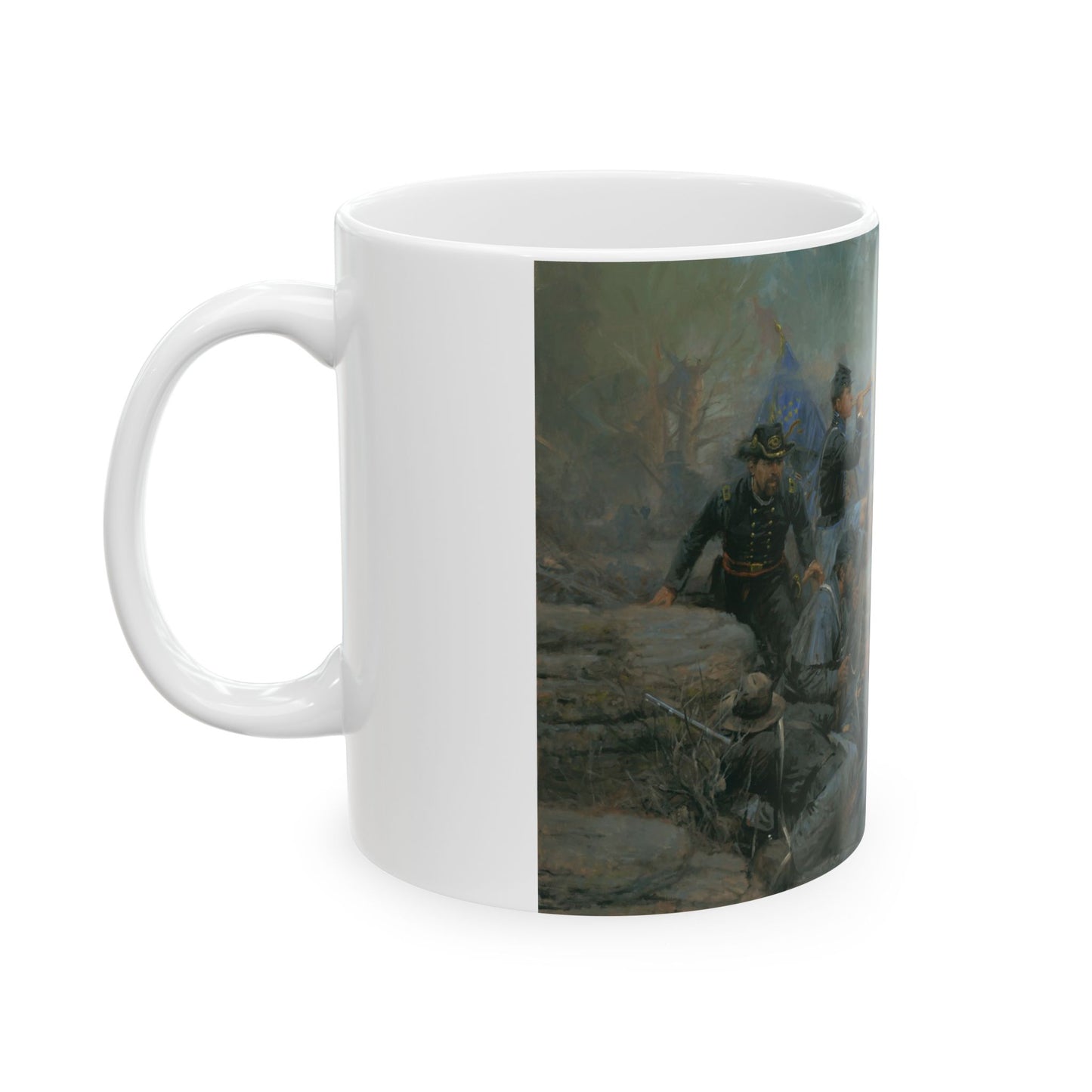 Boys, you must get out of here! You are surrounded! - Ceramic Mug with Stones River Civil War Design.