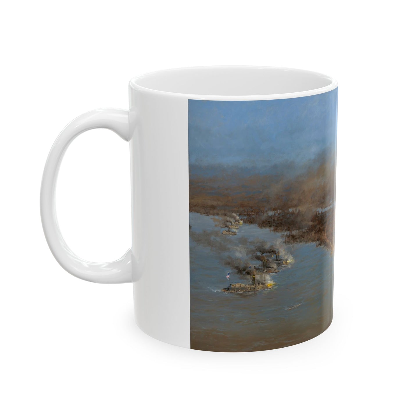 The View from Fort Heiman - Ceramic Mug with Fort Henry Civil War Design.
