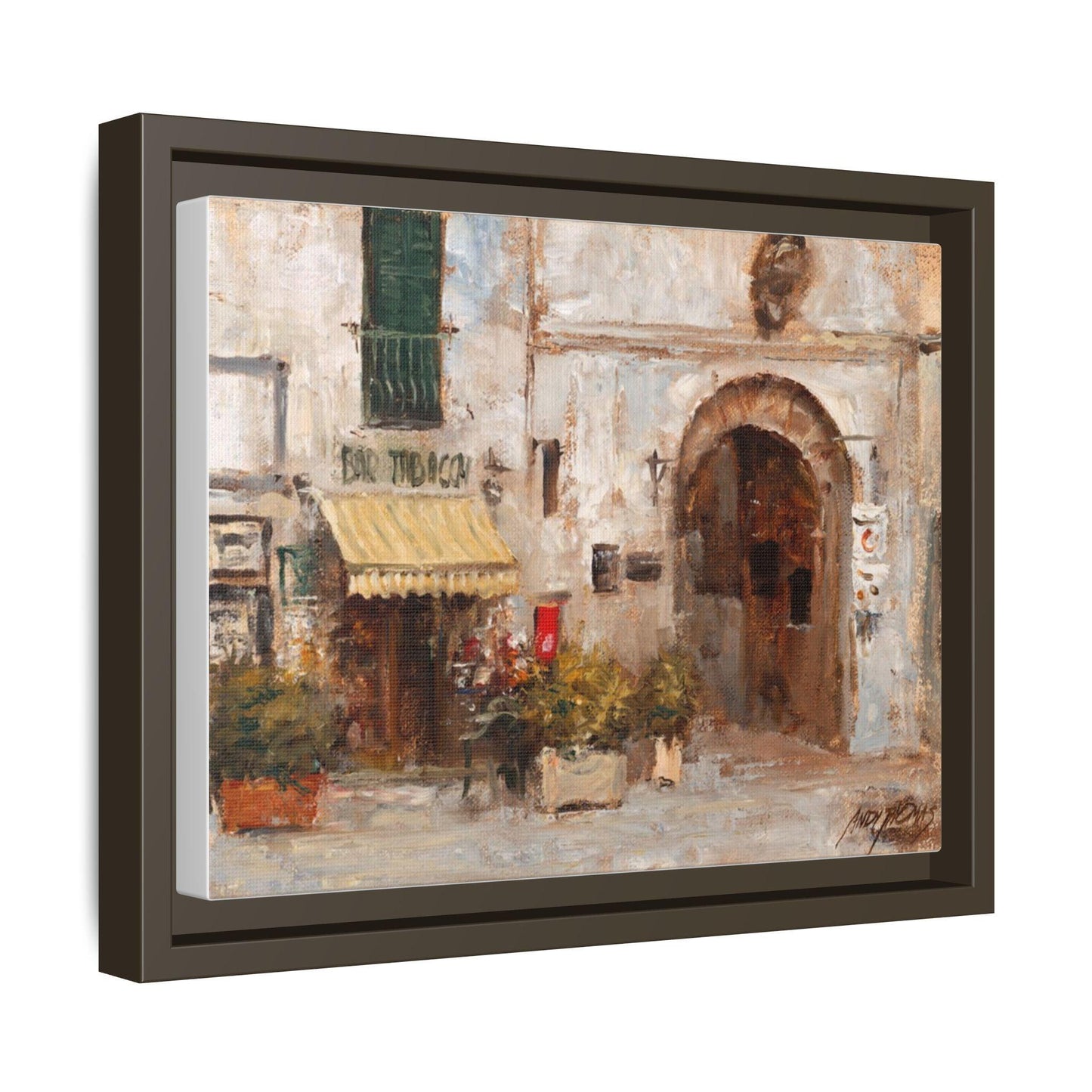 Scansano Tabacchi - Framed Matte Canvas Art - Colorful Italian Tobacco Bar - Andy Thomas Designs