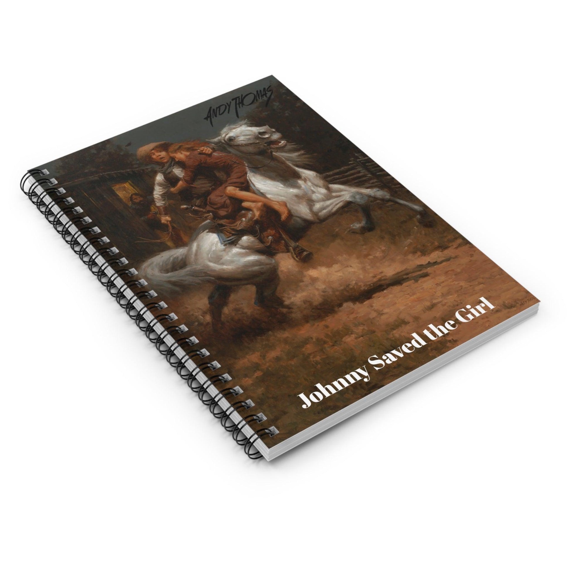 Johnny Saved the Girl - Spiral Notebook - Ruled Line - Andy Thomas Designs