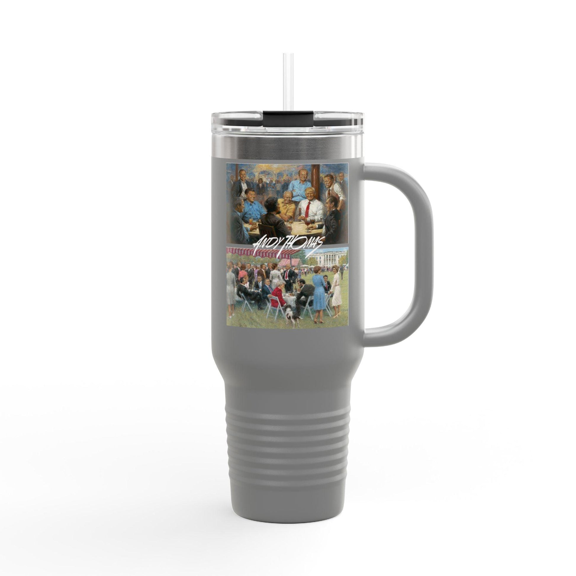 The Rep. Club & The Rep. Party on Insulated Travel Mug - 40oz | US Presidents Duo Art - Andy Thomas Designs