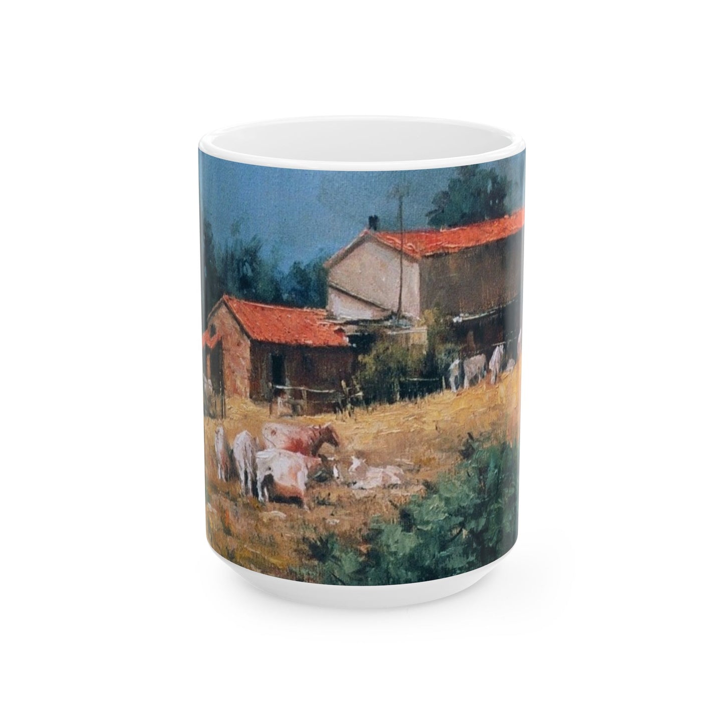 Italian Farm | Plein Air | Ceramic Mug — Vintage Country Life Coffee Cup (11oz/15oz)