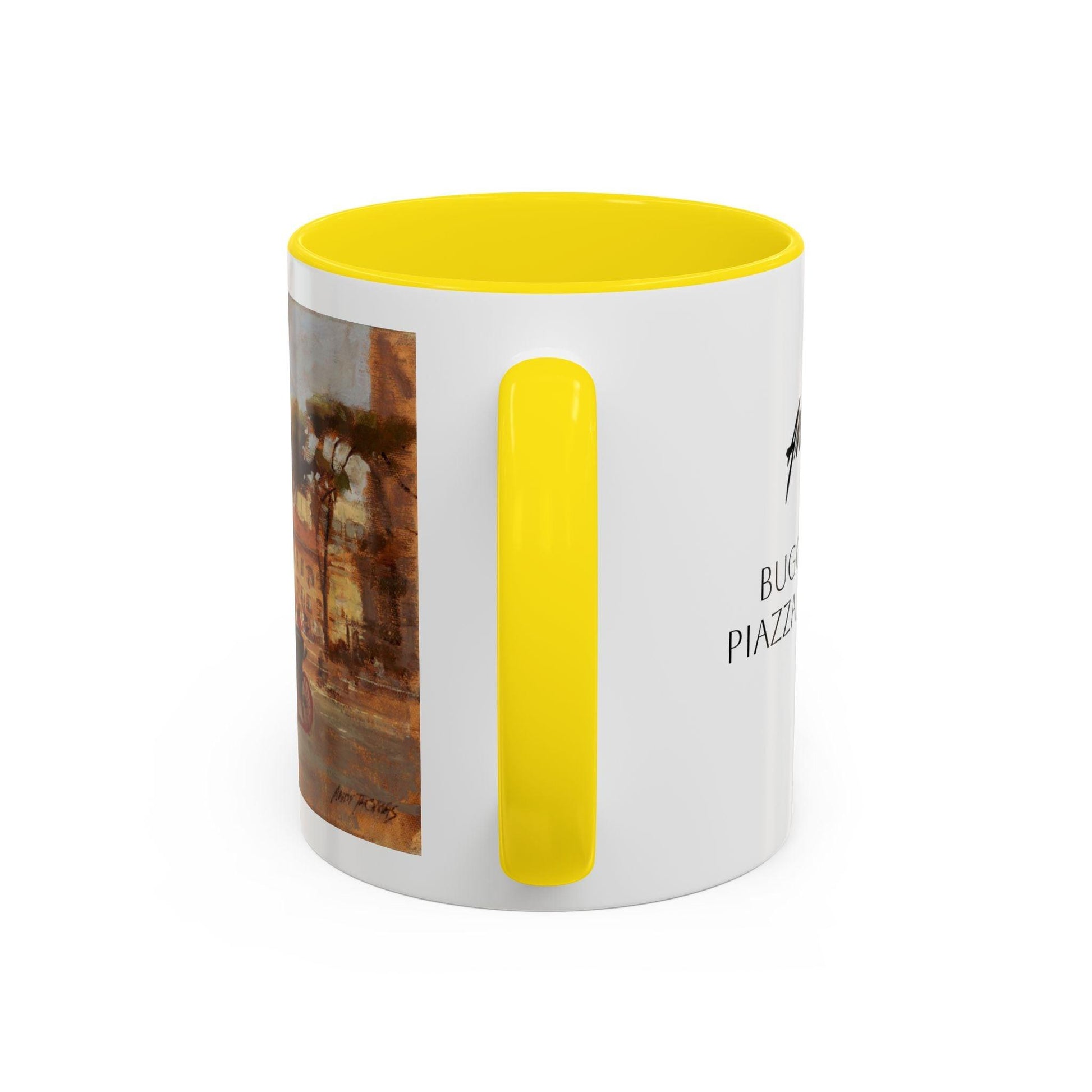 Buggy Ride at Piazza del Popolo - Elegant Accented Coffee Mug - 11oz & 15oz - Italian Landscapes - Andy Thomas Designs