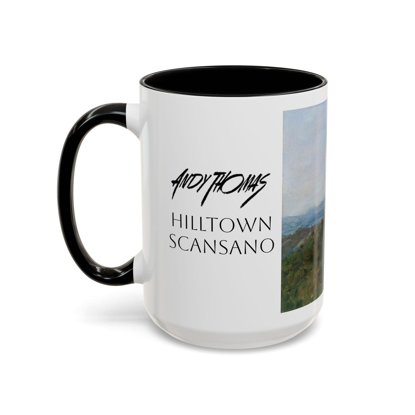 Hilltown Scansano - Elegant Accented Coffee Mug - 11oz & 15oz - Italian Landscapes - Andy Thomas Designs