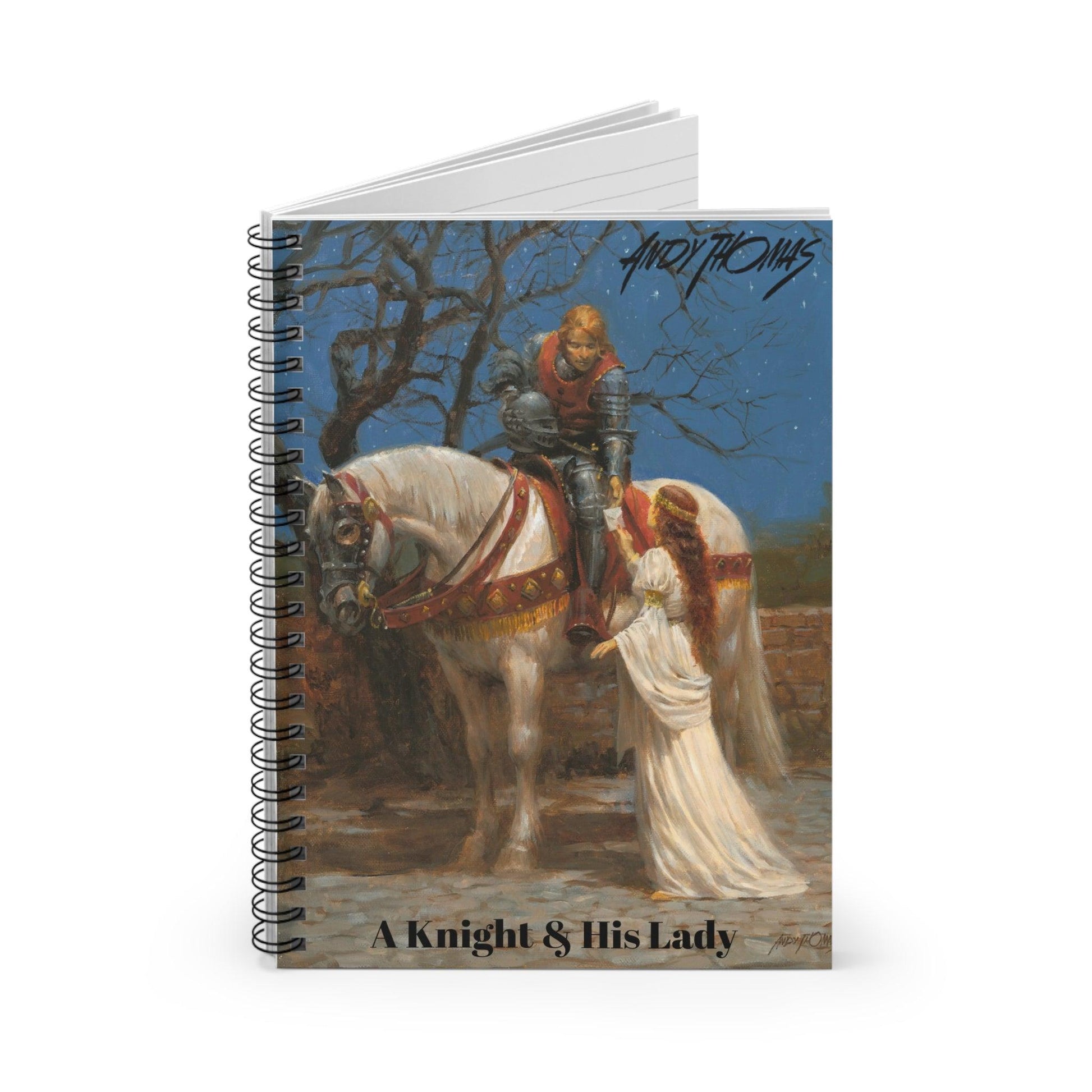 A Knight & His Lady - Spiral Notebook - Ruled Line - Andy Thomas Designs