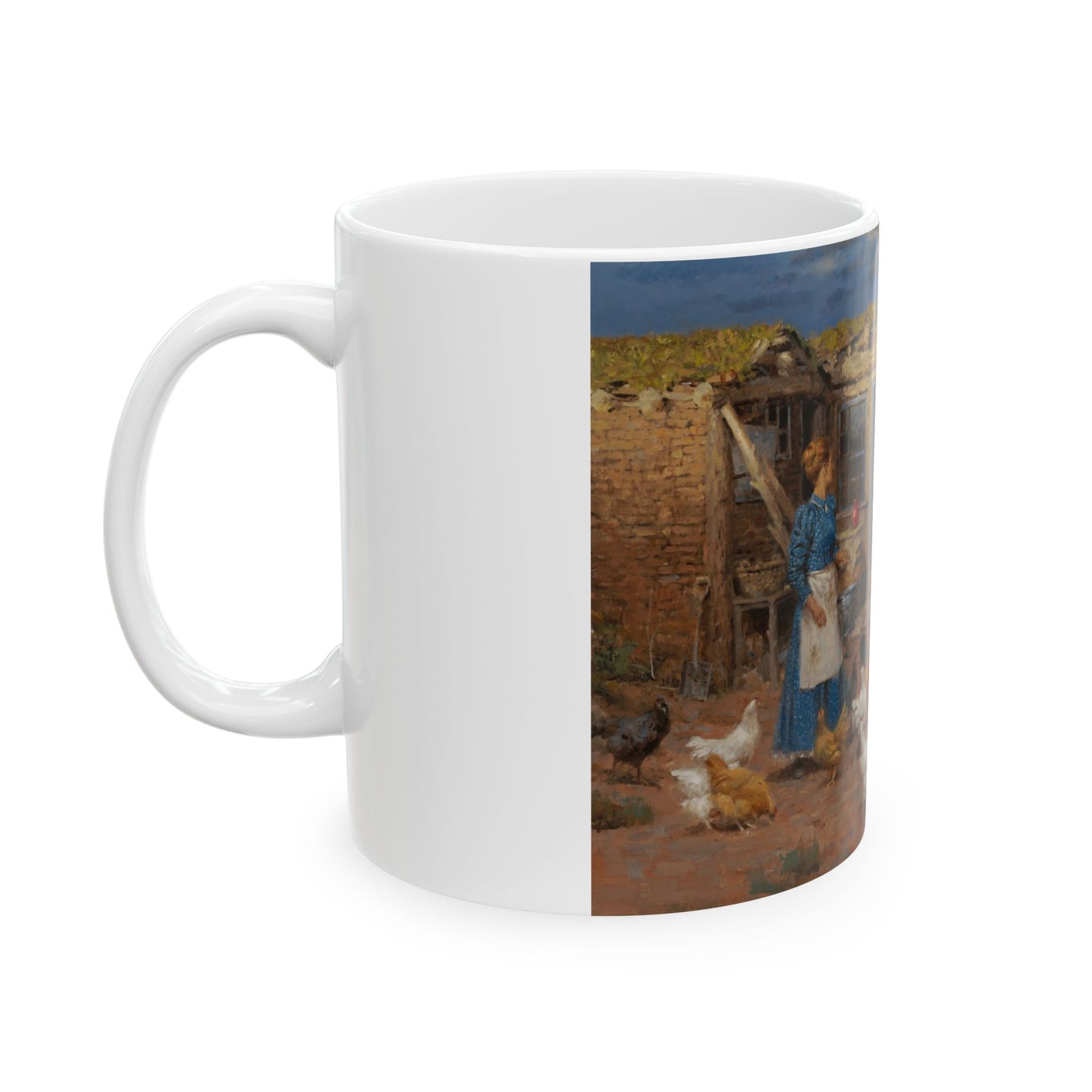 Dug Out Home - Homestead | Farm Scene Ceramic Mug — Vintage Country Life Coffee Cup (11oz/15oz)