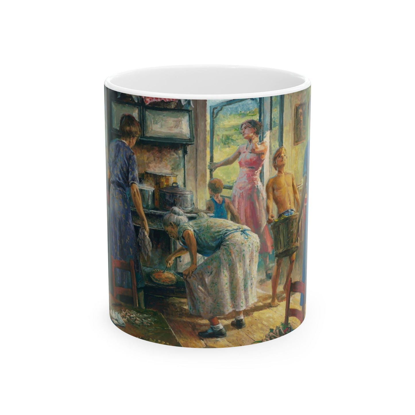 Cooking for the Thrashing Crew | Ceramic Mug — Nostalgic Country Life Coffee Cup (11oz/15oz)