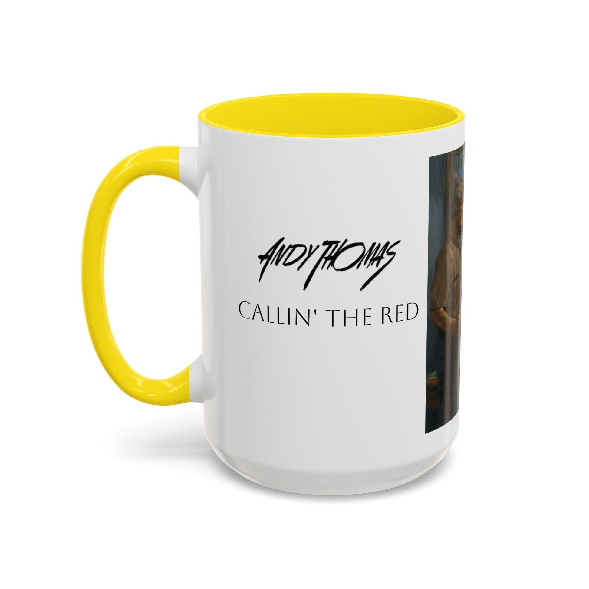 Callin' the Red Accented Coffee Mug - 11oz & 15oz - Democrat Presidents Playing Pool - Andy Thomas Designs