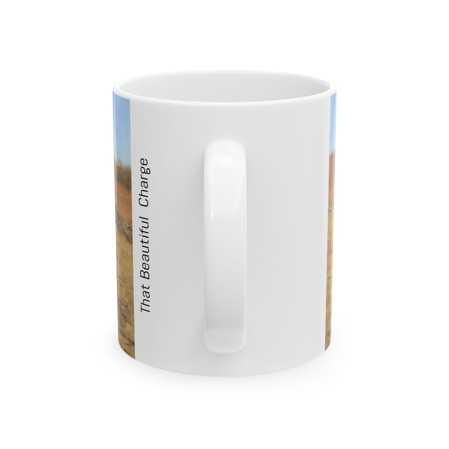 That Beautiful Charge - Ceramic Mug with Pea Ridge Civil War Design.