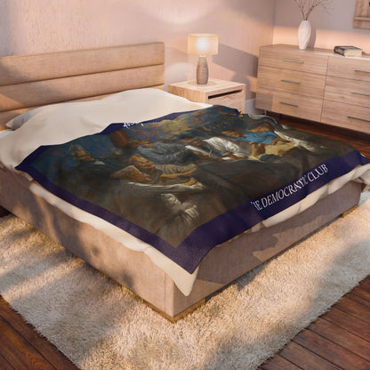 The Democratic Club Full View - Velveteen Plush Blanket