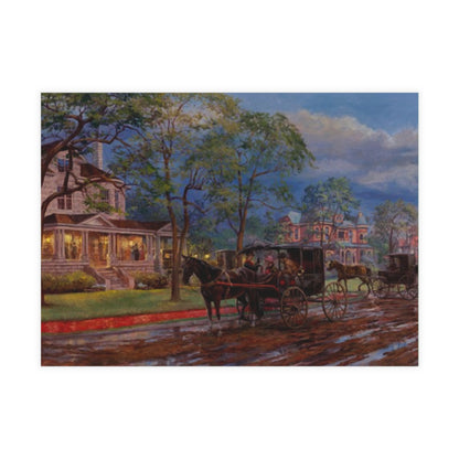 Note Cards: Evening on Grand Ave. | New Haven, CT Downtown - Envelopes Included