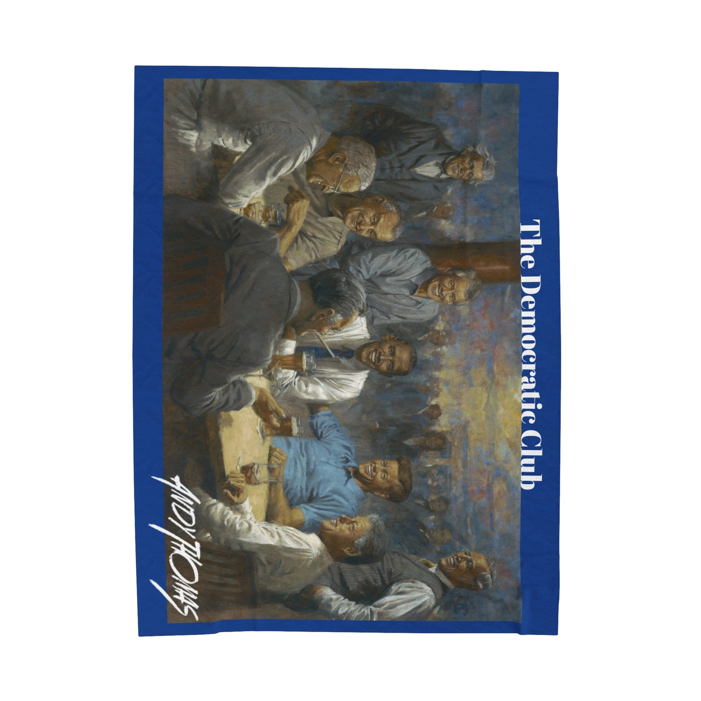 The Dem. Club Full View - Velveteen Plush Blanket with Obama - Andy Thomas Designs