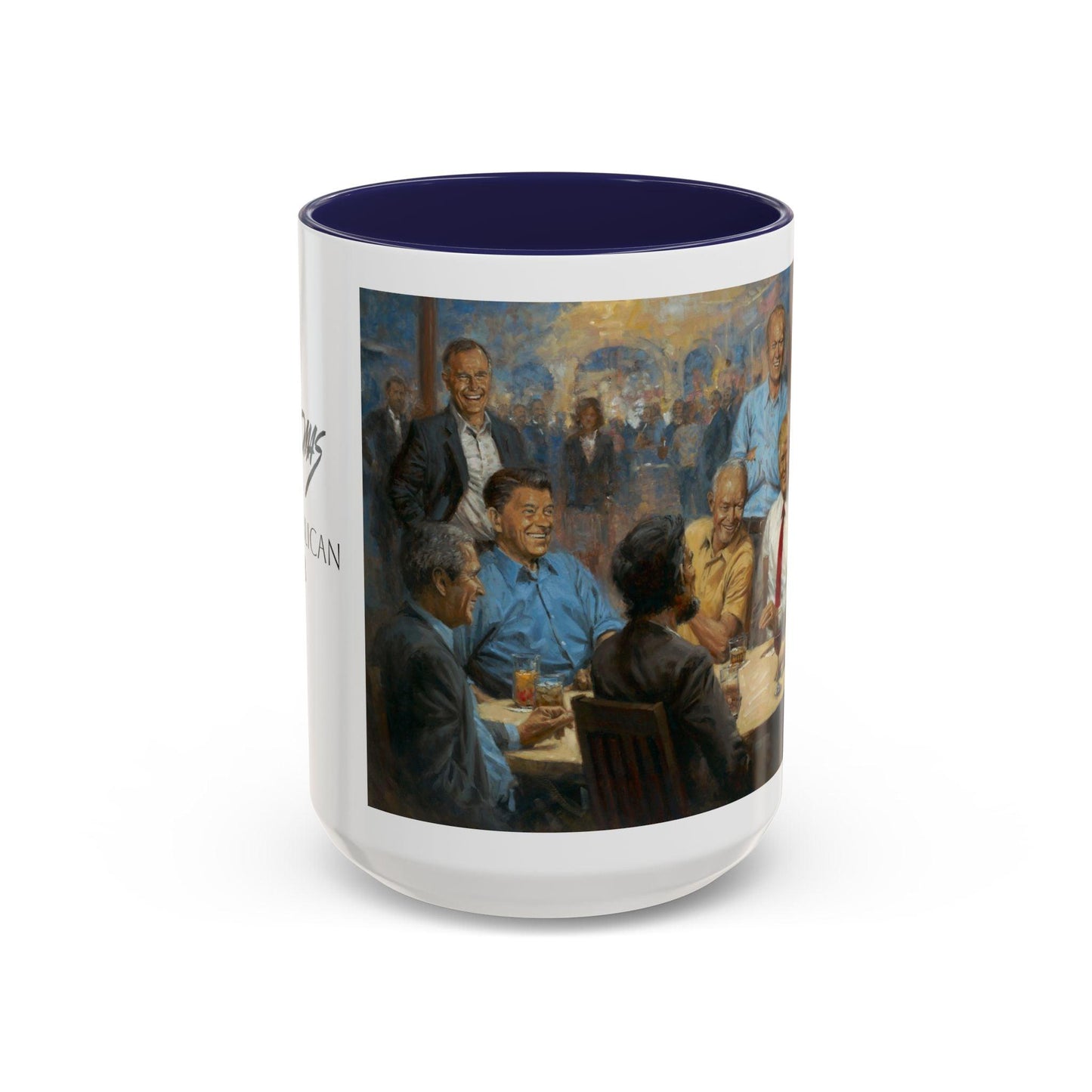 The Repub Club Coffee Mug - Elegant Accent Coffee Mug 11oz & 15oz - Presidential Gathering Design feat. Trump - Andy Thomas Designs