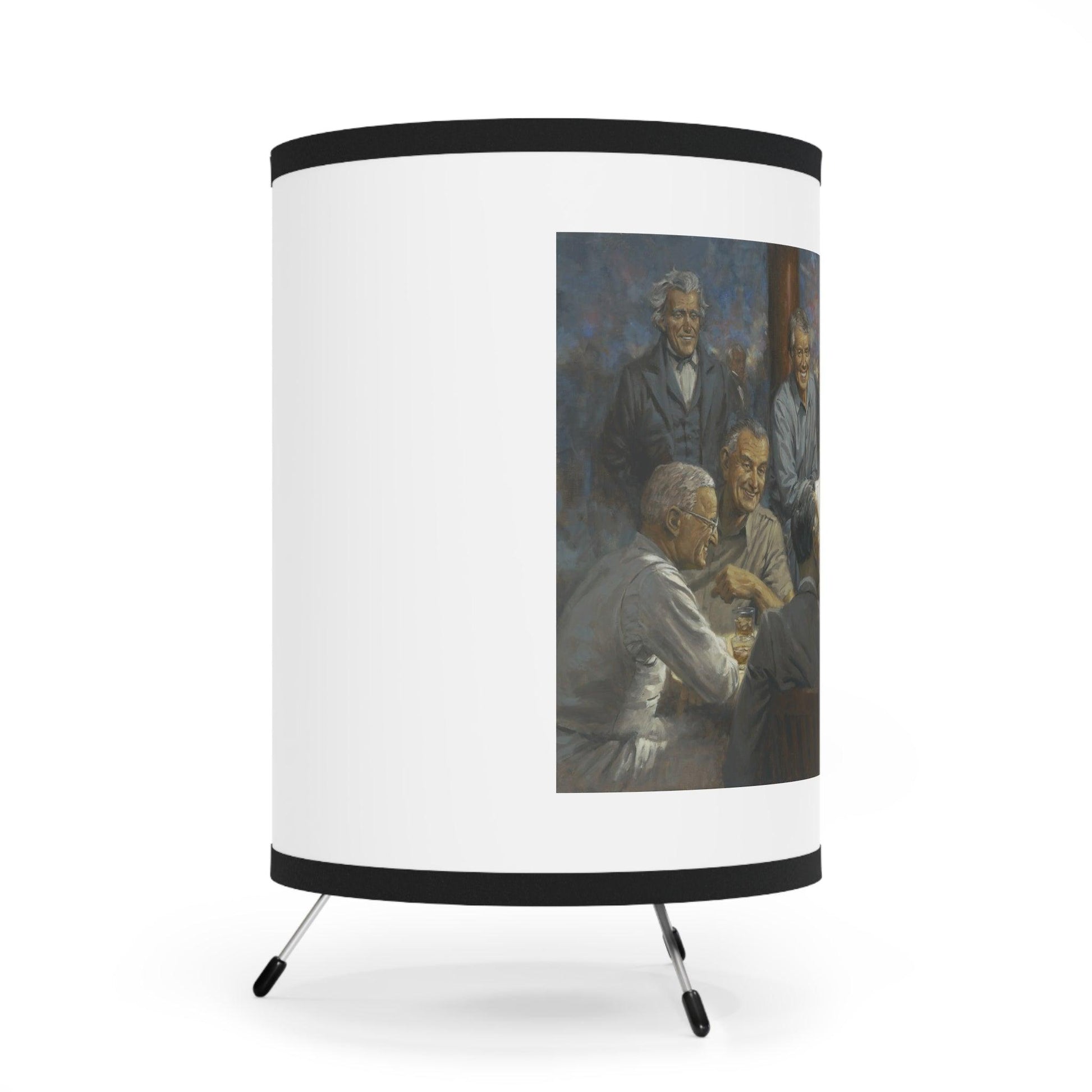 The Dem. Club - US Presidents featuring President Obama on Table Tripod Lamp with Artistic Shade - Andy Thomas Designs