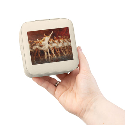 Russian Ballet - Ivory Jewelry Travel Case with Classic Painting Print — Portable Ring & Earring Organizer