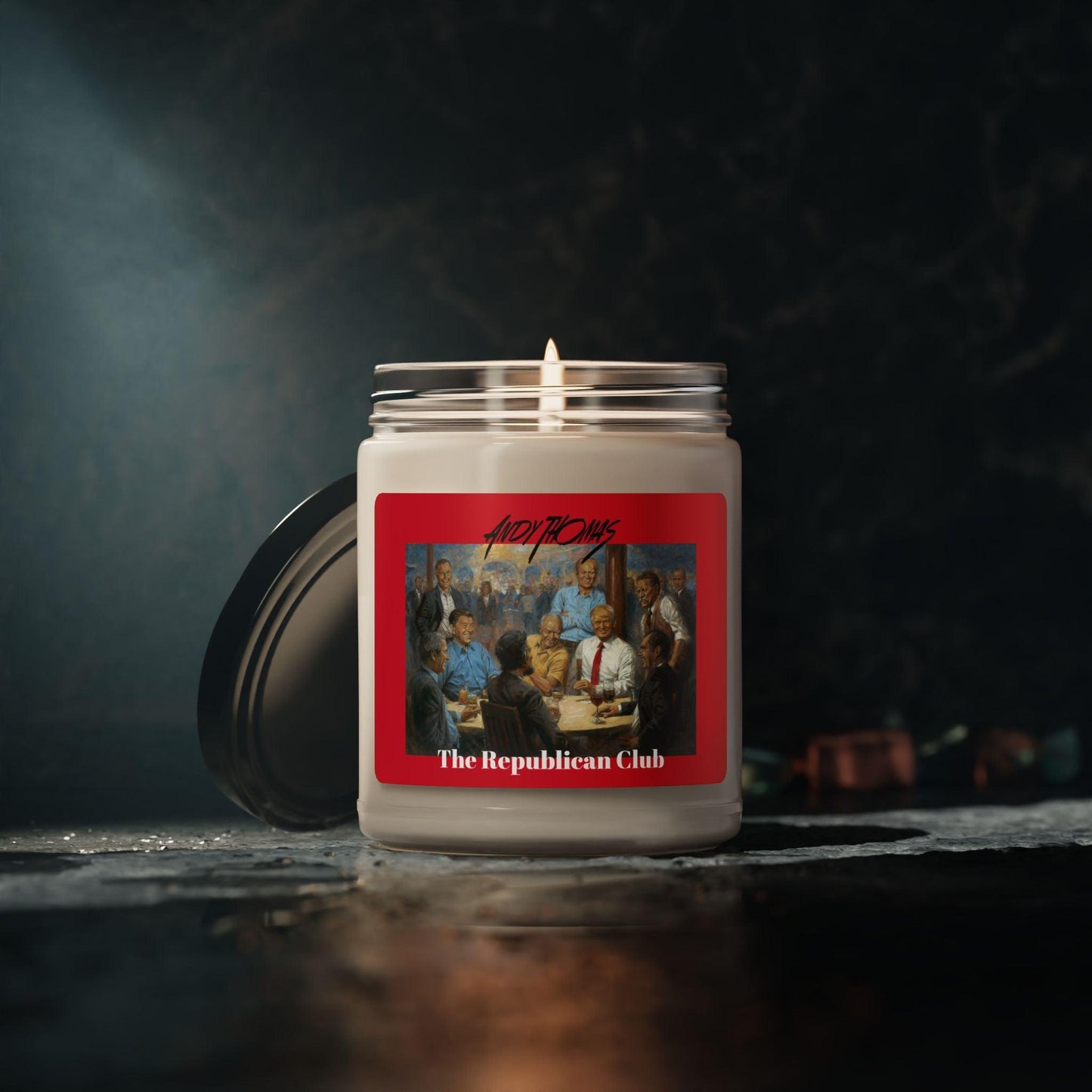 The Repub. Club - Scented Soy Candle 9oz featuring Trump - Andy Thomas Designs