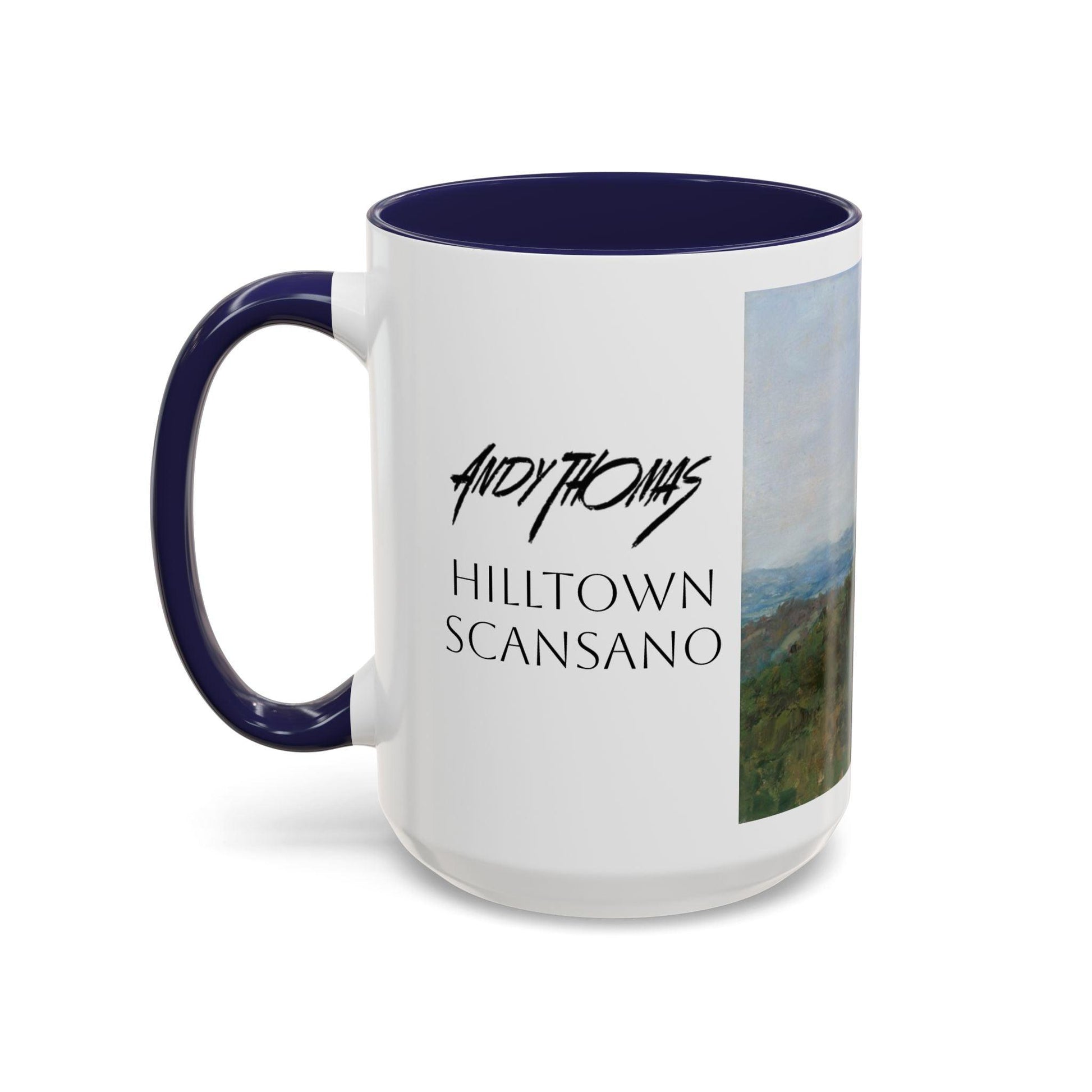 Hilltown Scansano - Elegant Accented Coffee Mug - 11oz & 15oz - Italian Landscapes - Andy Thomas Designs