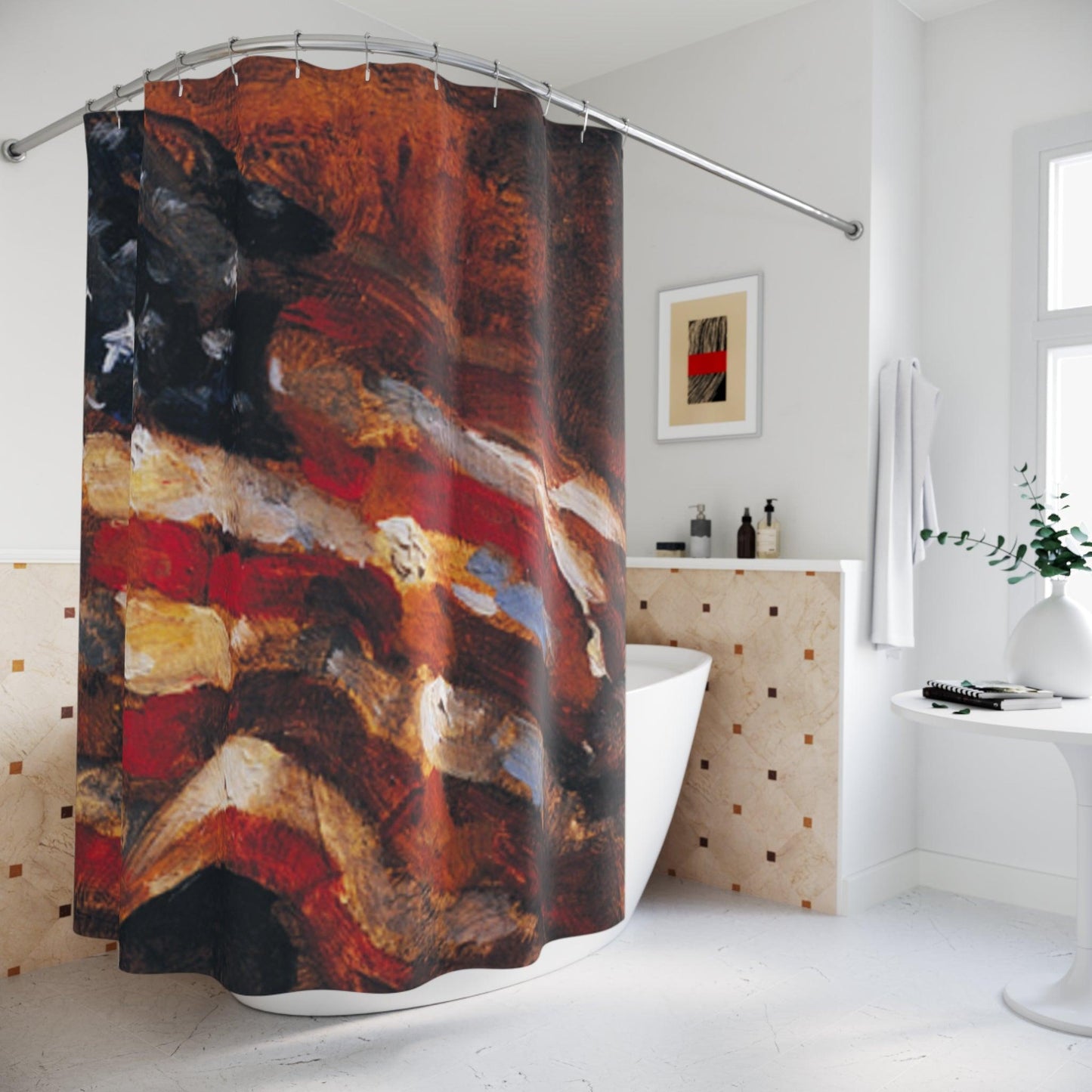 Old Glory Shower Curtain - USA Flag Design for Bathroom Decor - Andy Thomas Designs