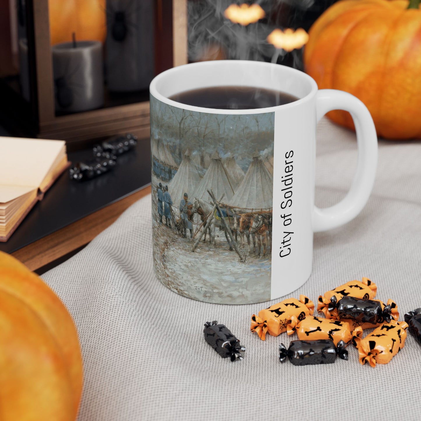 City of Soldiers - Ceramic Mug with Pea Ridge Civil War Design.