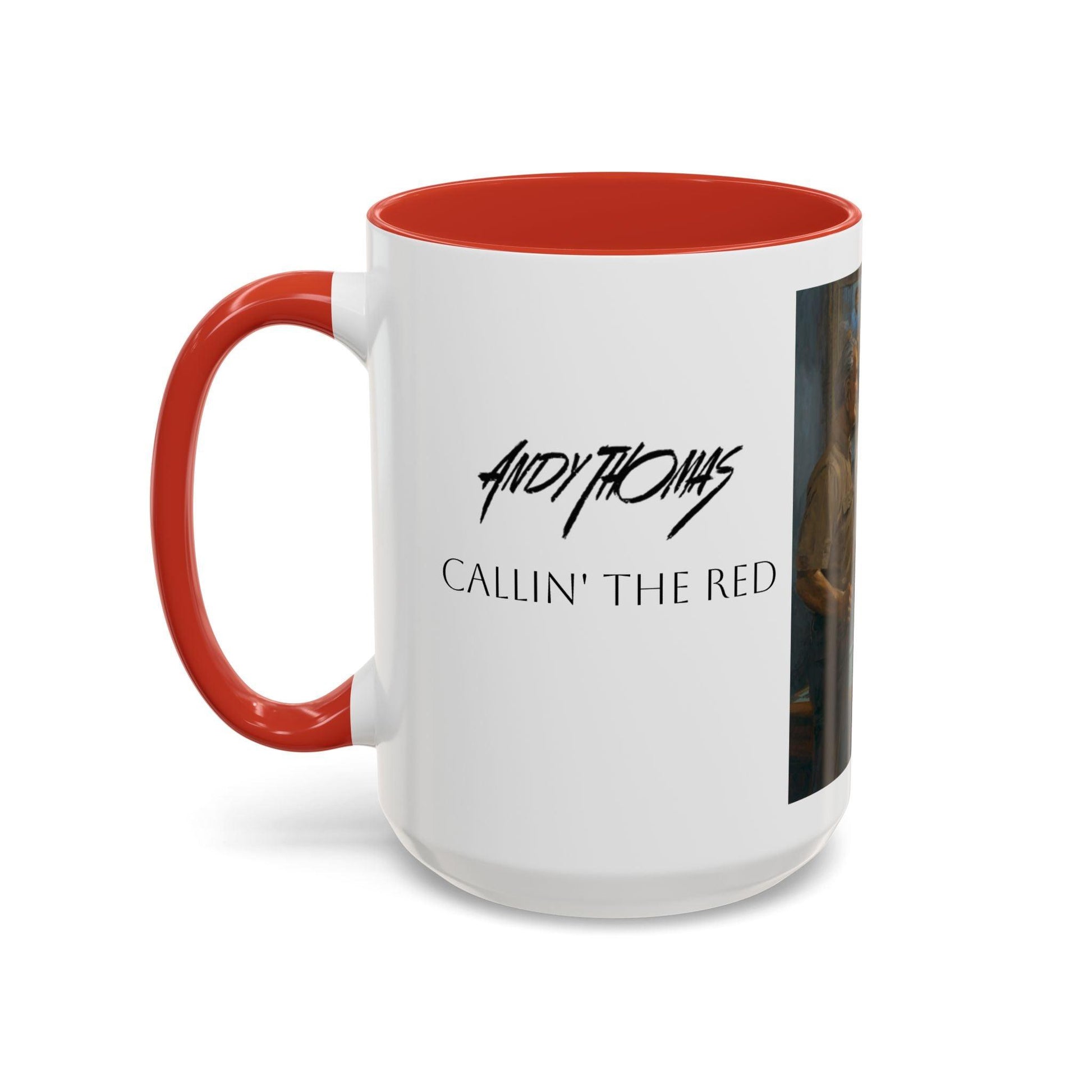 Callin' the Red Accented Coffee Mug - 11oz & 15oz - Democrat Presidents Playing Pool - Andy Thomas Designs