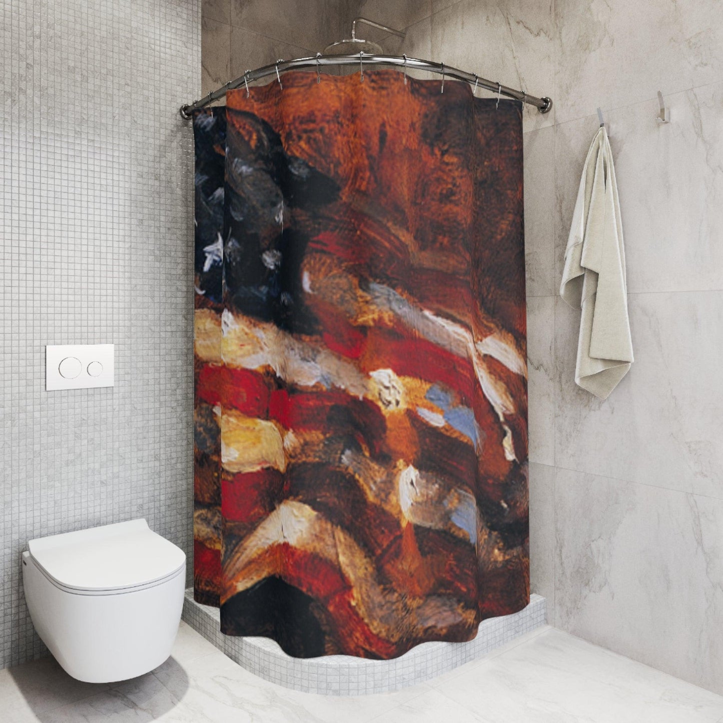 Old Glory Shower Curtain - USA Flag Design for Bathroom Decor - Andy Thomas Designs