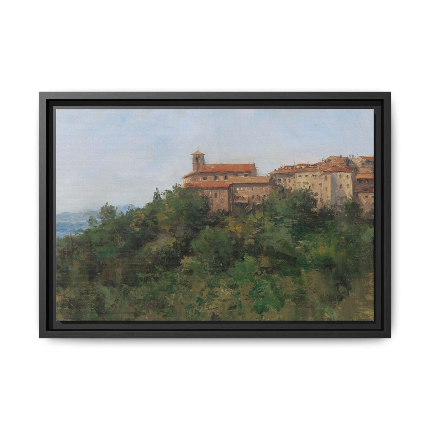 Hilltown Scansano - Framed Matte Canvas Art - Colorful Italian Landscape - Andy Thomas Designs